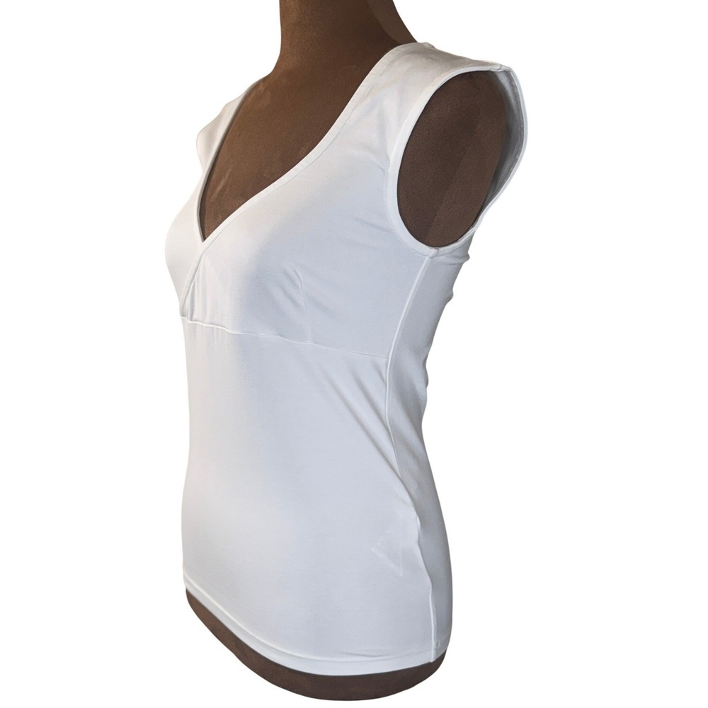 J.Crew Top XS Sleeveless Wrap White Stretch Knit NWT Blouse Shirt‎ Top Tee - Picture 3 of 9